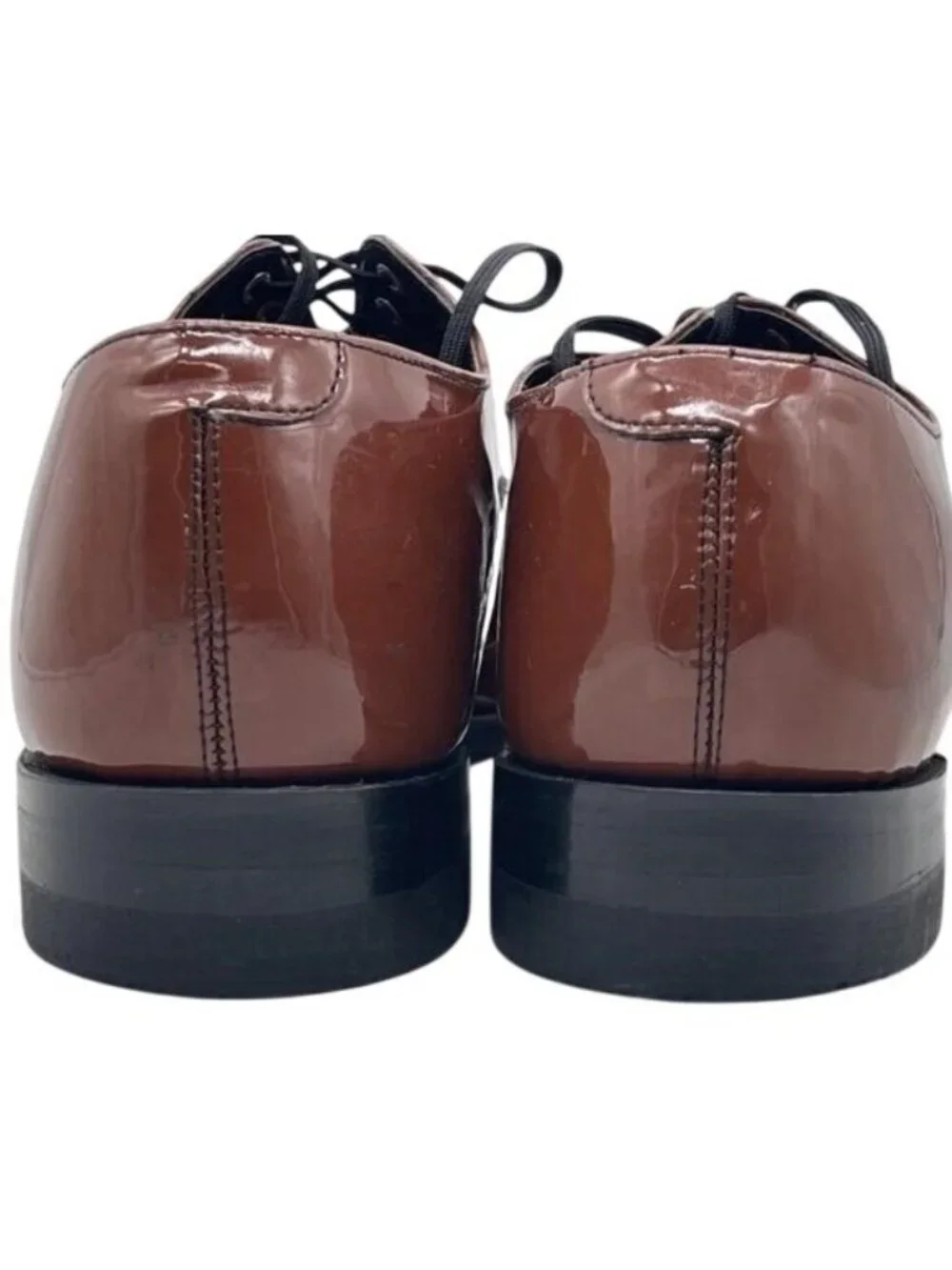 Stacy Adams Brown Patent Italian Leather Loafers Dress Shoes size 10.5